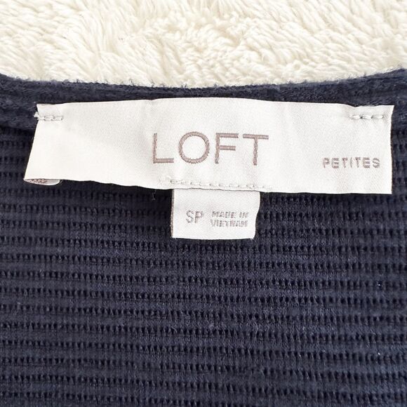 Loft Tank Sweater Size SP Navy Sleeveless Tie Front - Picture 5 of 9